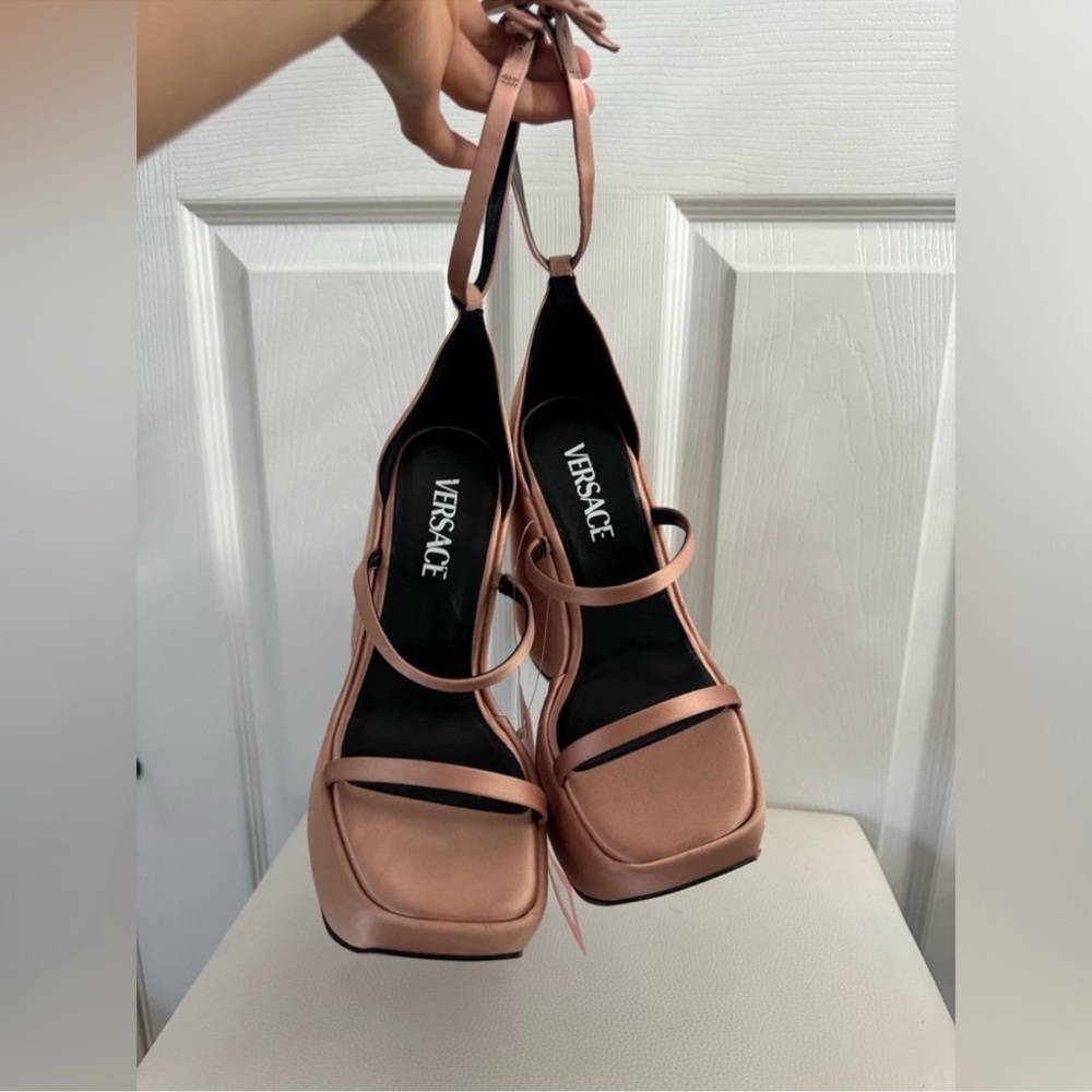 Versace Pink Strappy Heels